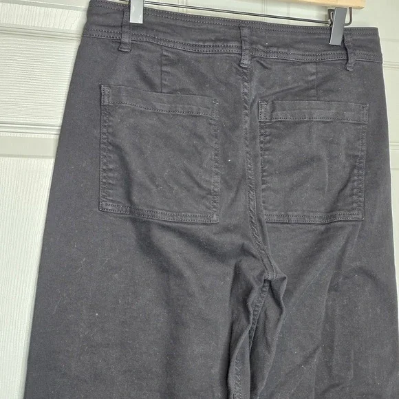 Antonio Melani Alexandra Twill High Rise Wide Leg Raw Hem Cropped Chino Pant 8 - Picture 8 of 11